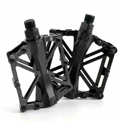 Bike Pedals Alloy Mountain Road MTB Colored Bicycle Nonslip Cycling Pedals 9/16" - Red