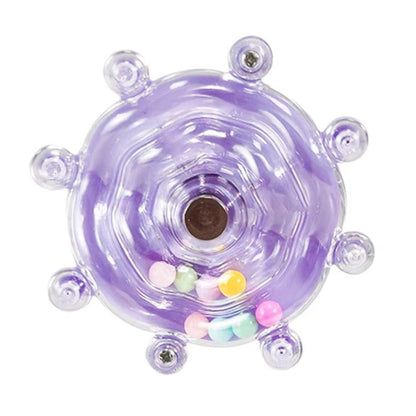 Interactive Parrot Spinning Wheel Stress Relief Toy for Small Birds Durable - Yellow