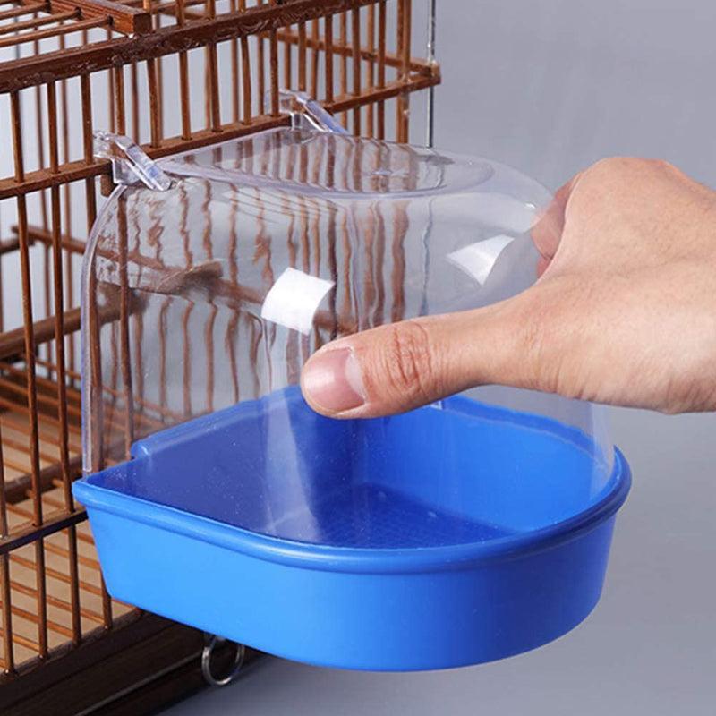 Bird Water Bath Tub For Pet Cage Hanging Bowl Parrot Birdbath Pet Cleaning - Yellow