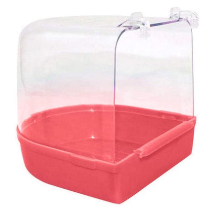 Bird Water Bath Tub For Pet Cage Hanging Bowl Parrot Birdbath Pet Cleaning - Yellow