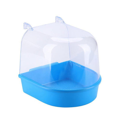 Bird Water Bath Tub For Pet Cage Hanging Bowl Parrot Birdbath Pet Cleaning - Yellow