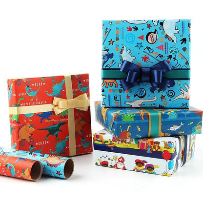 20pcs Cute Animal Cartoon Gift Wrapping Paper for Toys Bookskin and Crafts - Blue shell-20PCS