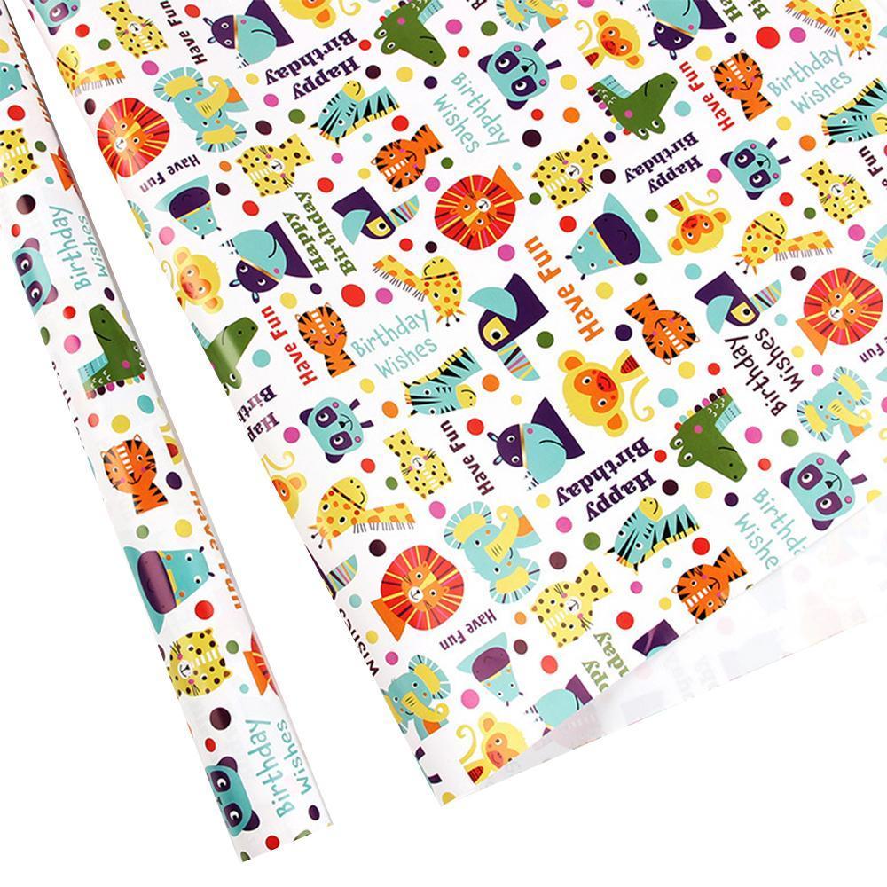 20pcs Cute Animal Cartoon Gift Wrapping Paper for Toys Bookskin and Crafts - Blue Car-20PCS