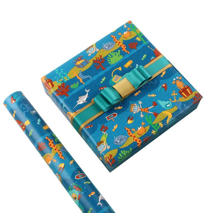 20pcs Cute Animal Cartoon Gift Wrapping Paper for Toys Bookskin and Crafts - Blue Car-20PCS
