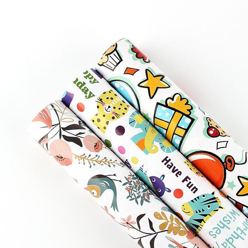 20pcs Cute Animal Cartoon Gift Wrapping Paper for Toys Bookskin and Crafts - Lions and tigers-20PCS