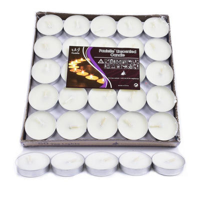 Tealight Candles 10 or 50 Pack Unscented Long Burning for Wedding Party Decor - Blue- 2 Hours10PCS