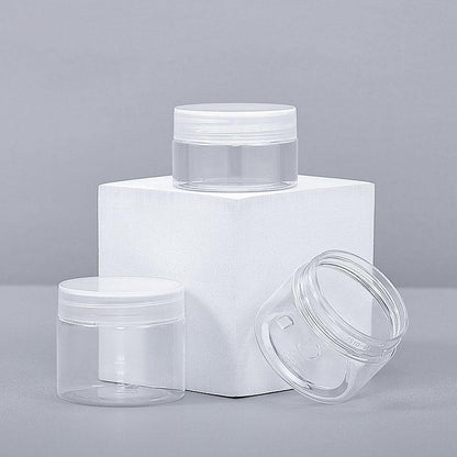 10pcs Transparent Wide Mouth Plastic Jars with Cap Skin Care Cream Containers - 50ml