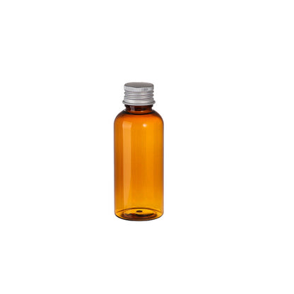 20pcs Brown Transparent Cosmetic Bottles with Aluminum Lids for Packaging - Brown-200ml