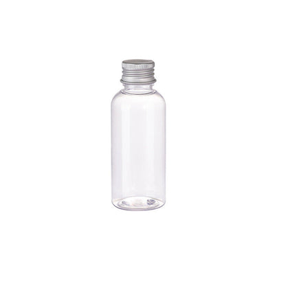 20pcs Brown Transparent Cosmetic Bottles with Aluminum Lids for Packaging - Transparent-200ml