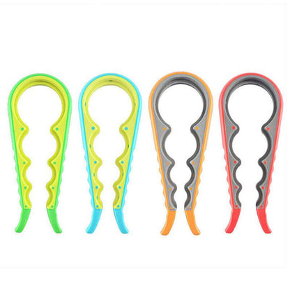 Silicone Jar Can Opener Multi-Purpose Lids Cap Arthritis Bottle Opener Easy Grip - Red