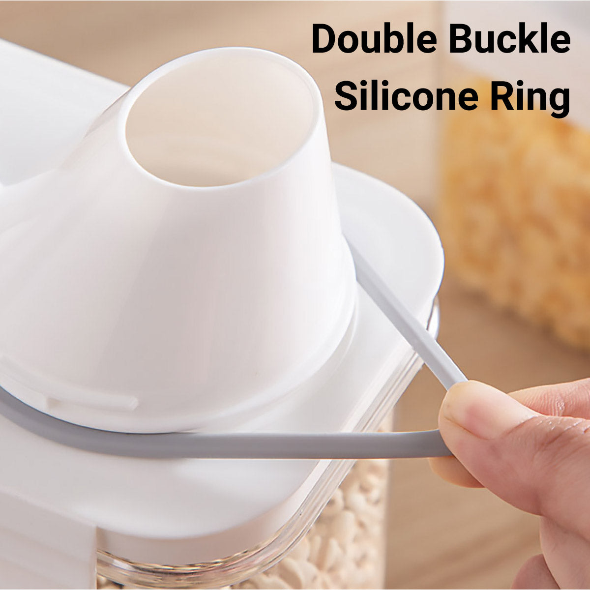 Sealed Household Grain Storage Box Transparent Rice Bucket Kitchen Storage - 1100ml