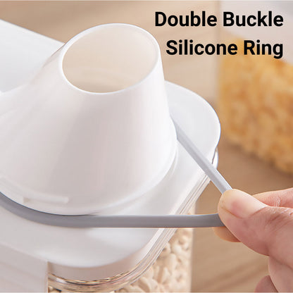 Sealed Household Grain Storage Box Transparent Rice Bucket Kitchen Storage - 1100ml