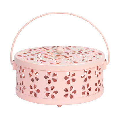 Iron Mosquito Incense Box Fireproof Tray Stand Indoor Household Incense Holder - Blue