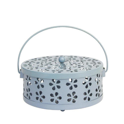 Iron Mosquito Incense Box Fireproof Tray Stand Indoor Household Incense Holder - Pink