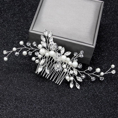 Bridal Headpieces Crystal Wedding Accessories White Jewelry Hair Comb Party Au