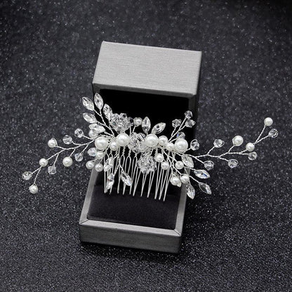 Bridal Headpieces Crystal Wedding Accessories White Jewelry Hair Comb Party Au