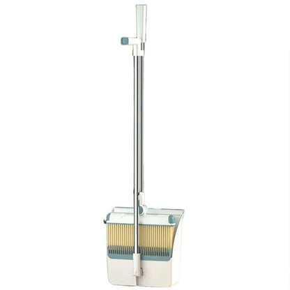 Folding Broom Dustpan Set Rotating Household Sweeping Hair Removal Cleaning Tool - White
