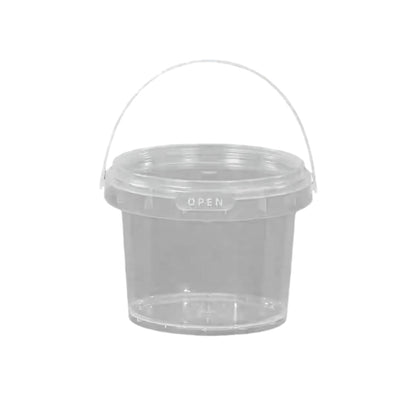 20pcs Plastic Round Bucket with Lid Transparent Portable Storage Gift Container - Round 1000ml