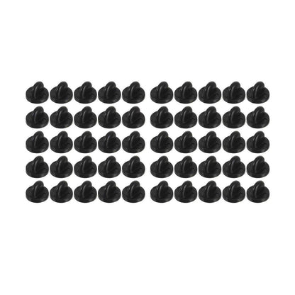 50PCS Black Butterfly Pin Backs Plastic Locking Caps for Badges Lapel Pins Brooches