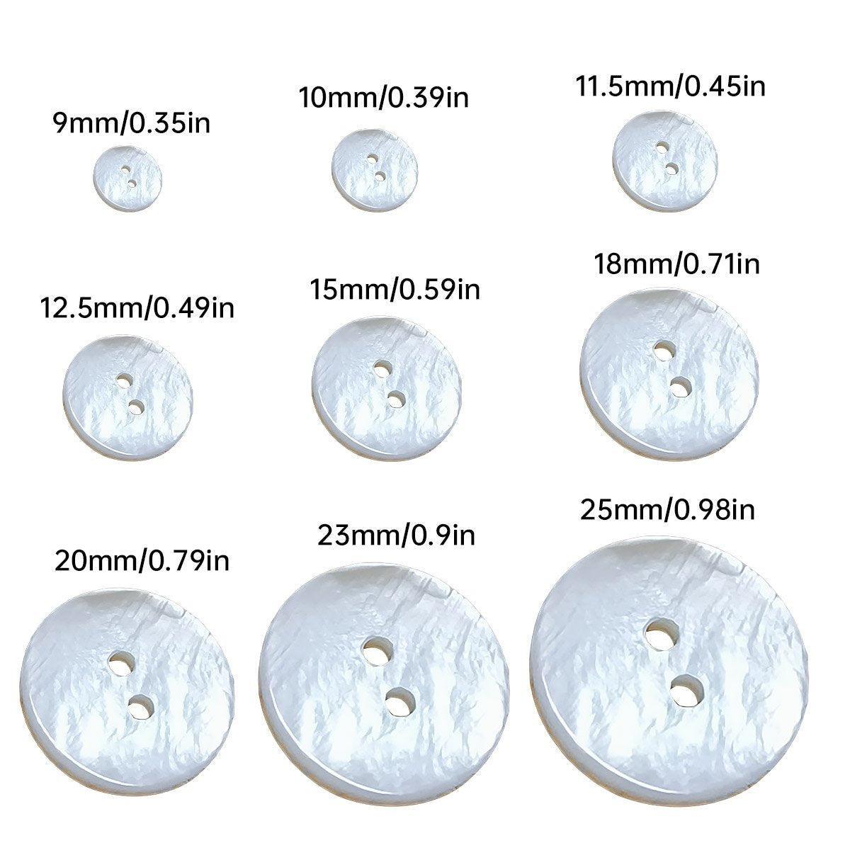 20pcs White Shirt Buttons Round Two Eyes Sewing Craft DIY Clothing Supplies - 12.5mm