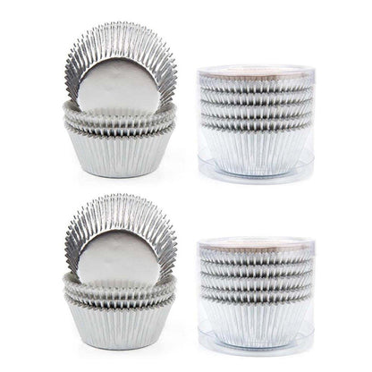 200 Pcs Colored Baking Paper Cupcake Trays Muffin Liners for Party Baking - Rose Gold