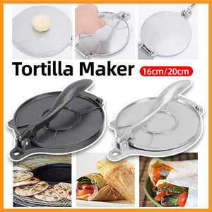 16/20cm Premium Tortilla Press Flat Bread Maker Taco Roti Chapati Health Food - Black-16cm