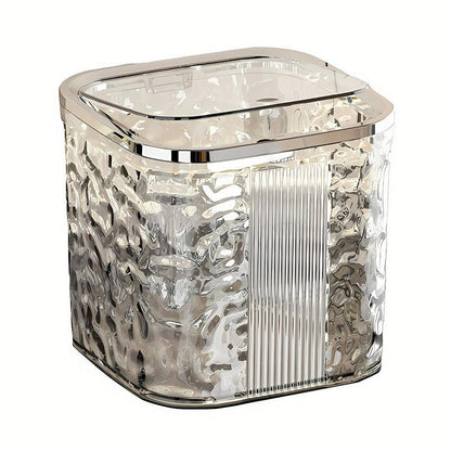 Desktop Mini Trash Can Small Waste Bin Storage Bucket for Office Kitchen Home - White-S