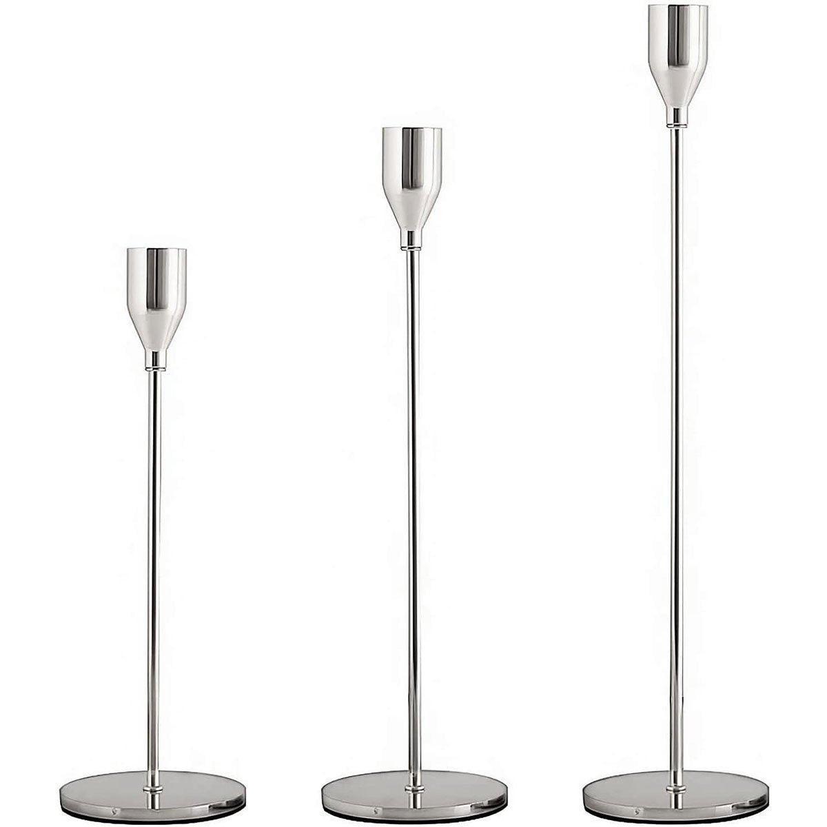 Set of 3 Decorative Candlestick Holder Candle Stand for Wedding / Dinner / Party - French Gold
