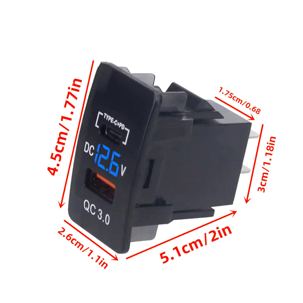 Car USB Charger Socket Adapter 12V 24V Dual Port Power Outlet For Honda Vehicle