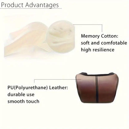 Car Headrest Neck Pillow for Comfortable Travel Support Memory Foam Car Pillow - Brown