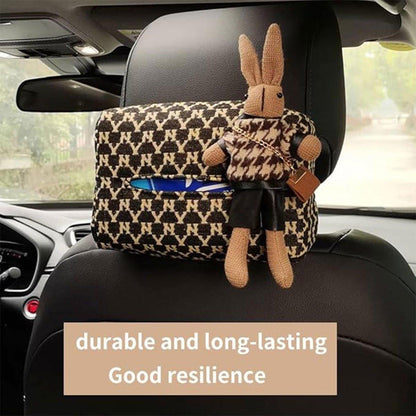 Car Tissue Box Cute Fabric Hanging Box for Car and Living Room Tissue Organizer