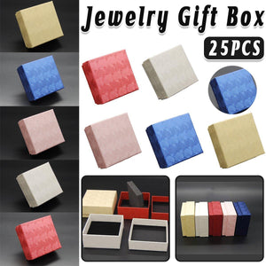 25X Jewelry Gift Boxes Shell Pattern 7.5CM Small GiftBox Empty Jewelry With Foam - Red