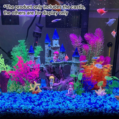 Aquarium Castle Ornament Fish Tank Decoration Medieval Style Resin Decor Home - B