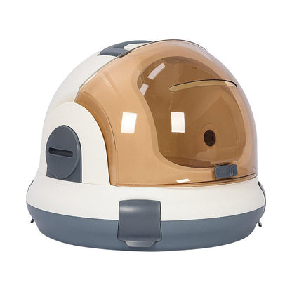Portable Cat Carrier Space Capsule Large Capacity Aviation Travel Kitty Basket - Grey