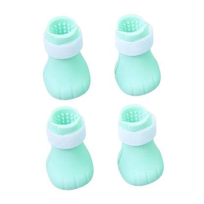 4pcs Cat Bathing Grooming Anti-Scratch Silicone Pet Socks for Bathing Feeding - Pink