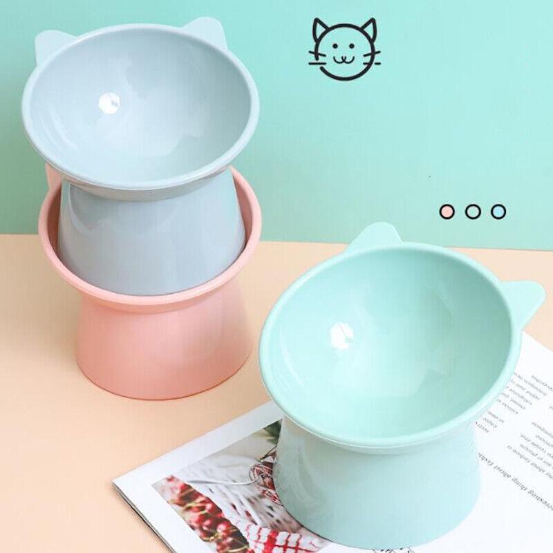 Elevated Pet Bowl Cat Dog Feeder Food Water High - Foot Anti Vomiting Tilted Bowl - Blue - Factory Direct Shop