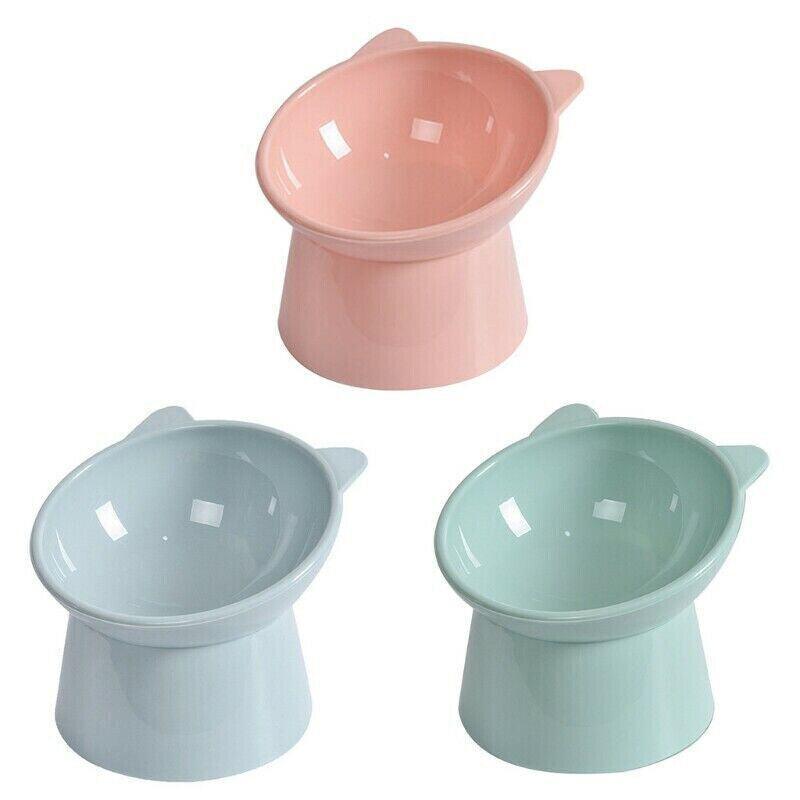 Elevated Pet Bowl Cat Dog Feeder Food Water High - Foot Anti Vomiting Tilted Bowl - Pink - Factory Direct Shop