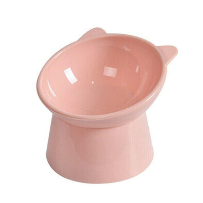Elevated Pet Bowl Cat Dog Feeder Food Water High - Foot Anti Vomiting Tilted Bowl - Pink - Factory Direct Shop