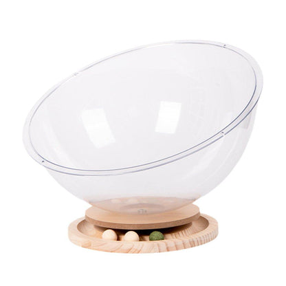 Four Seasons Acrylic Space Capsule Cat Bed Semi-closed Cool Nest Turntable Toy - L
