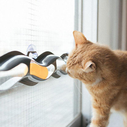 Interactive Cat Track Ball Toy with Window Suction Cup for Indoor Play and Exercise