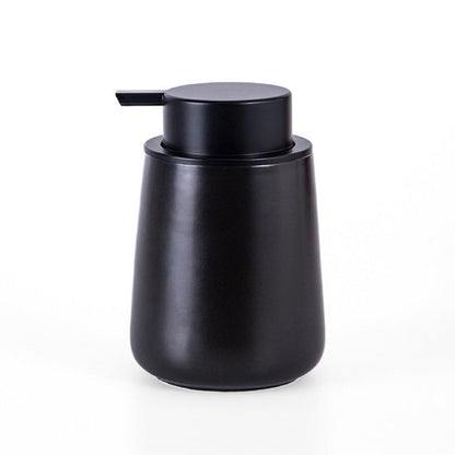 400ML Ceramic Stoneware Soap Dispenser Modern Design Lotion Pump Manual Bathroom - White