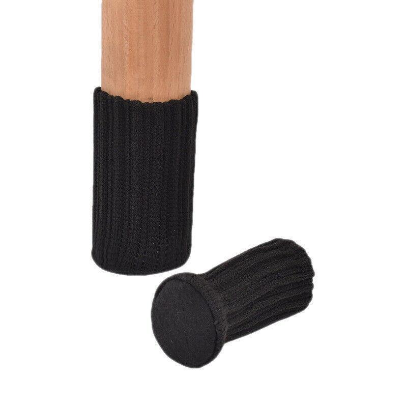 24Pcs Knitted Table Chair Leg Socks Sleeve Floor Protector Furniture Feet Covers - Brown