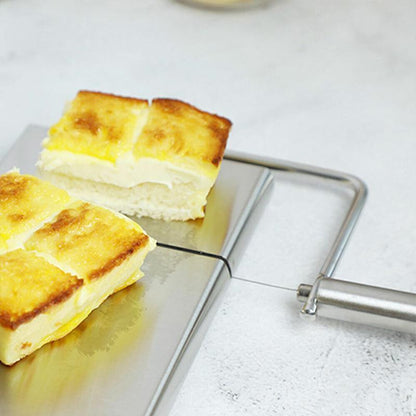 Stainless Steel Cheese Slicer Wire Cutter with Non Slip Base for Butter and Cake