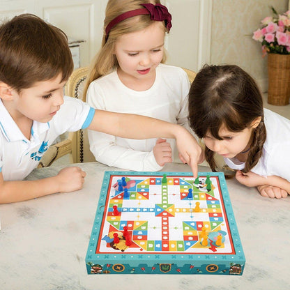 8-in-1 Board Game Set Chess Games Board Toy Backgammon Checkers Snakes Ladders