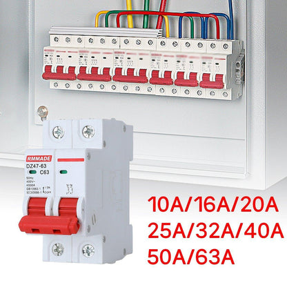 AC Circuit Breaker Solar 220-380V 2Pole Double MCB Mini 10-63 Amp - 20A