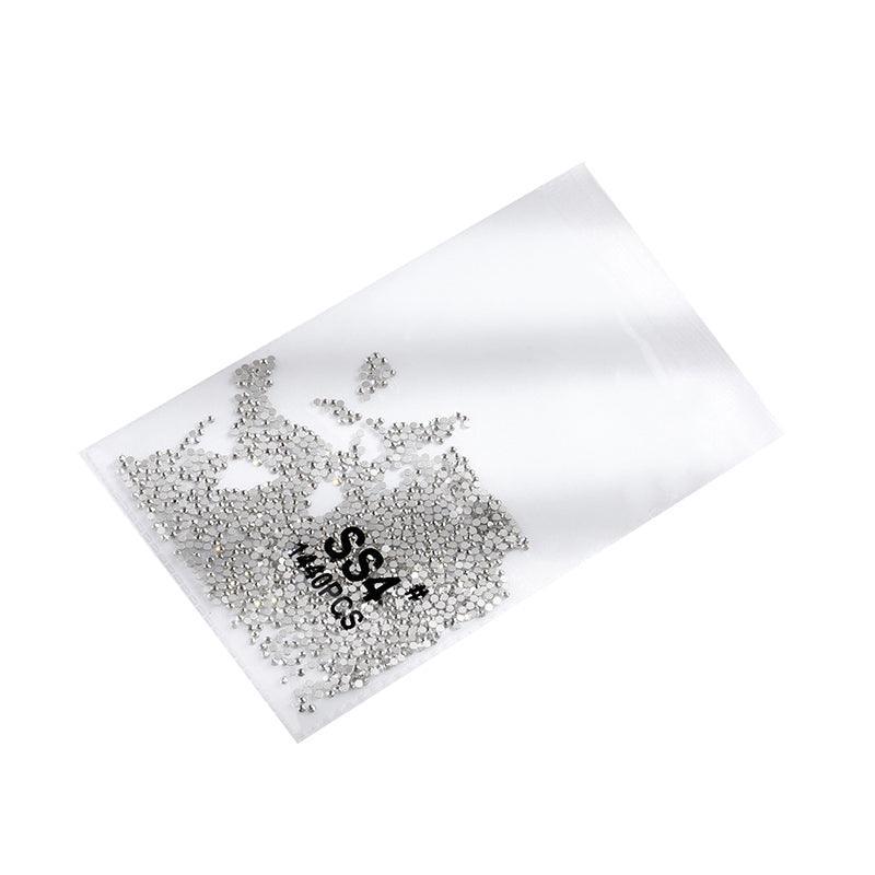 1440Pcs Glitter Rhinestones Crystal Flat Clear Bottom Glass Nail Art Nail Drill - Clear Crystal-SS12
