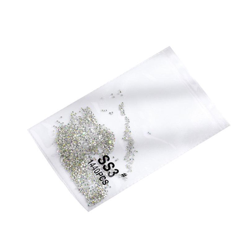 1440Pcs Glitter Rhinestones Crystal Flat Clear Bottom Glass Nail Art Nail Drill - Clear Crystal SS3