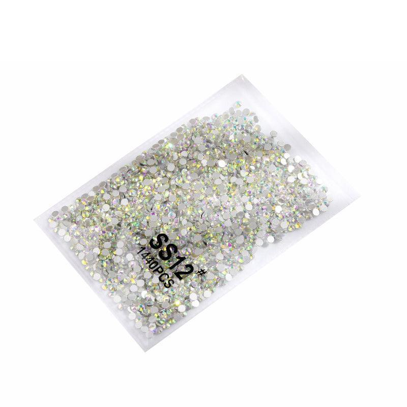 1440Pcs Glitter Rhinestones Crystal Flat Clear Bottom Glass Nail Art Nail Drill - Clear Crystal SS4