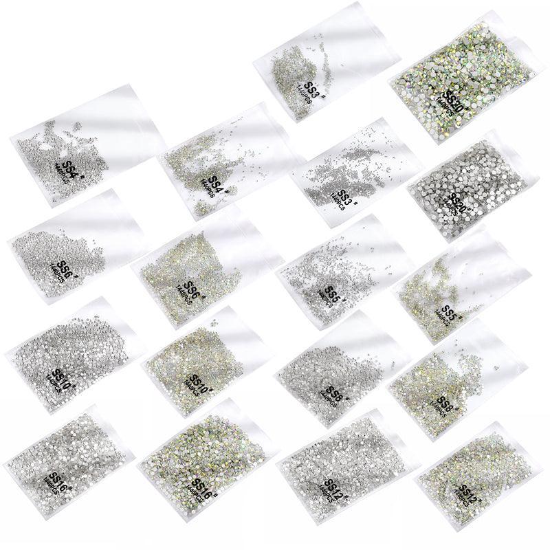 1440Pcs Glitter Rhinestones Crystal Flat Clear Bottom Glass Nail Art Nail Drill - Clear Crystal SS5