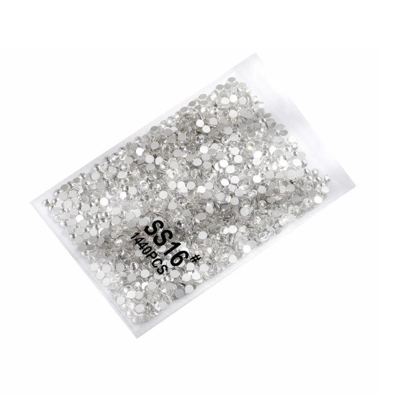 1440Pcs Glitter Rhinestones Crystal Flat Clear Bottom Glass Nail Art Nail Drill - Clear Crystal SS8